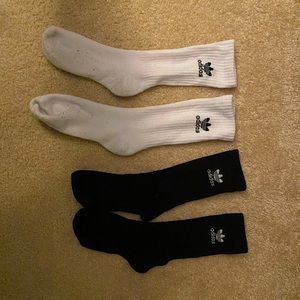 Adidas Black and White Crew socks size men’s Med